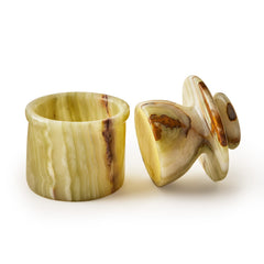 French Butter Crock Marble Green