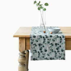 Gewürzhaus - Linen Table Runner Eucalyptus on Natural