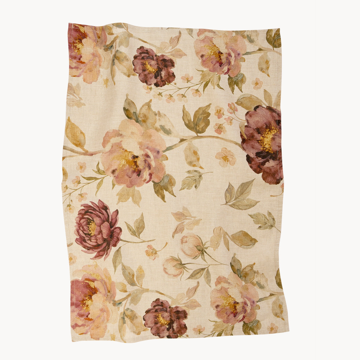 Linen Tea Towel - Vintage Roses