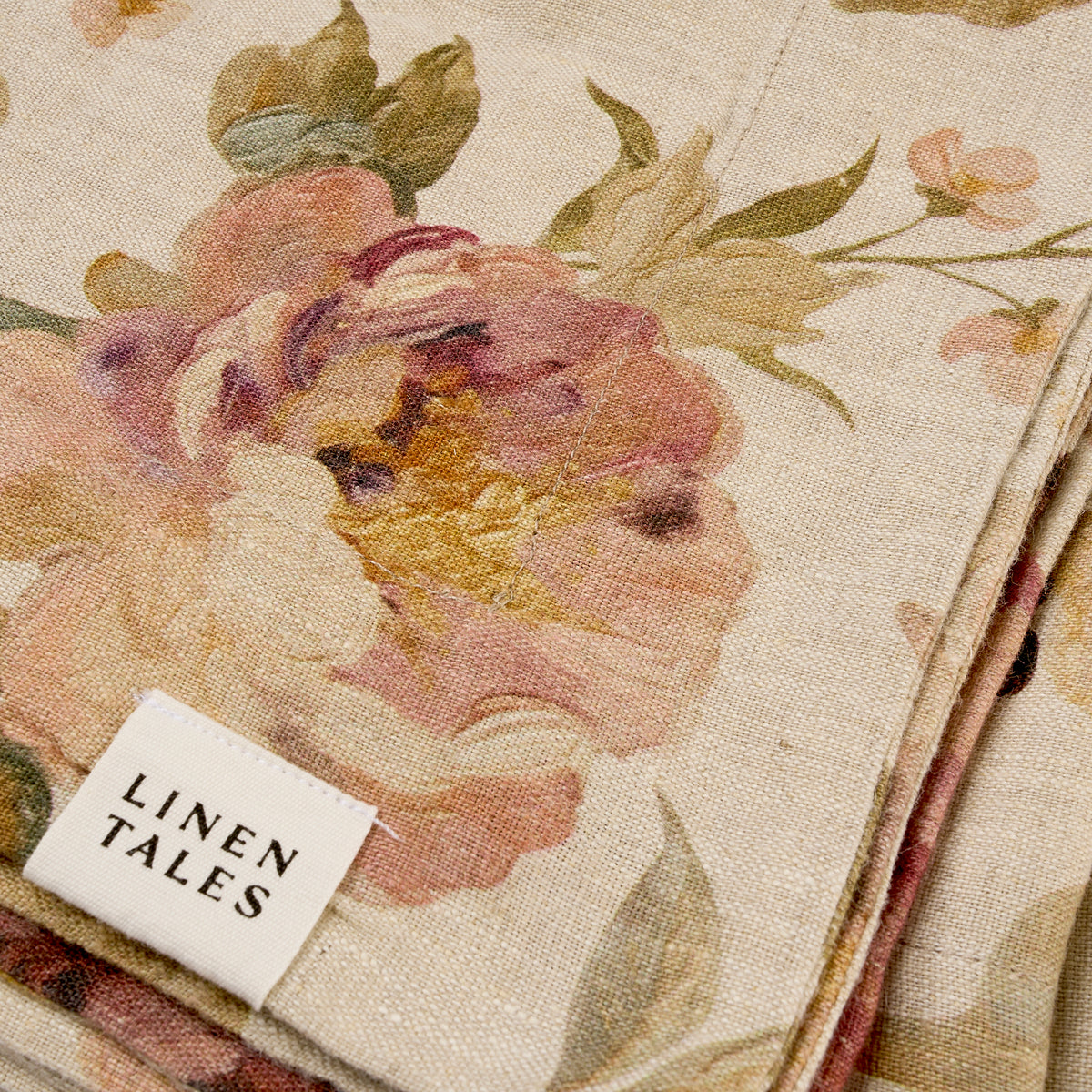 Linen Tablecloth 140 x 350 - Vintage Roses