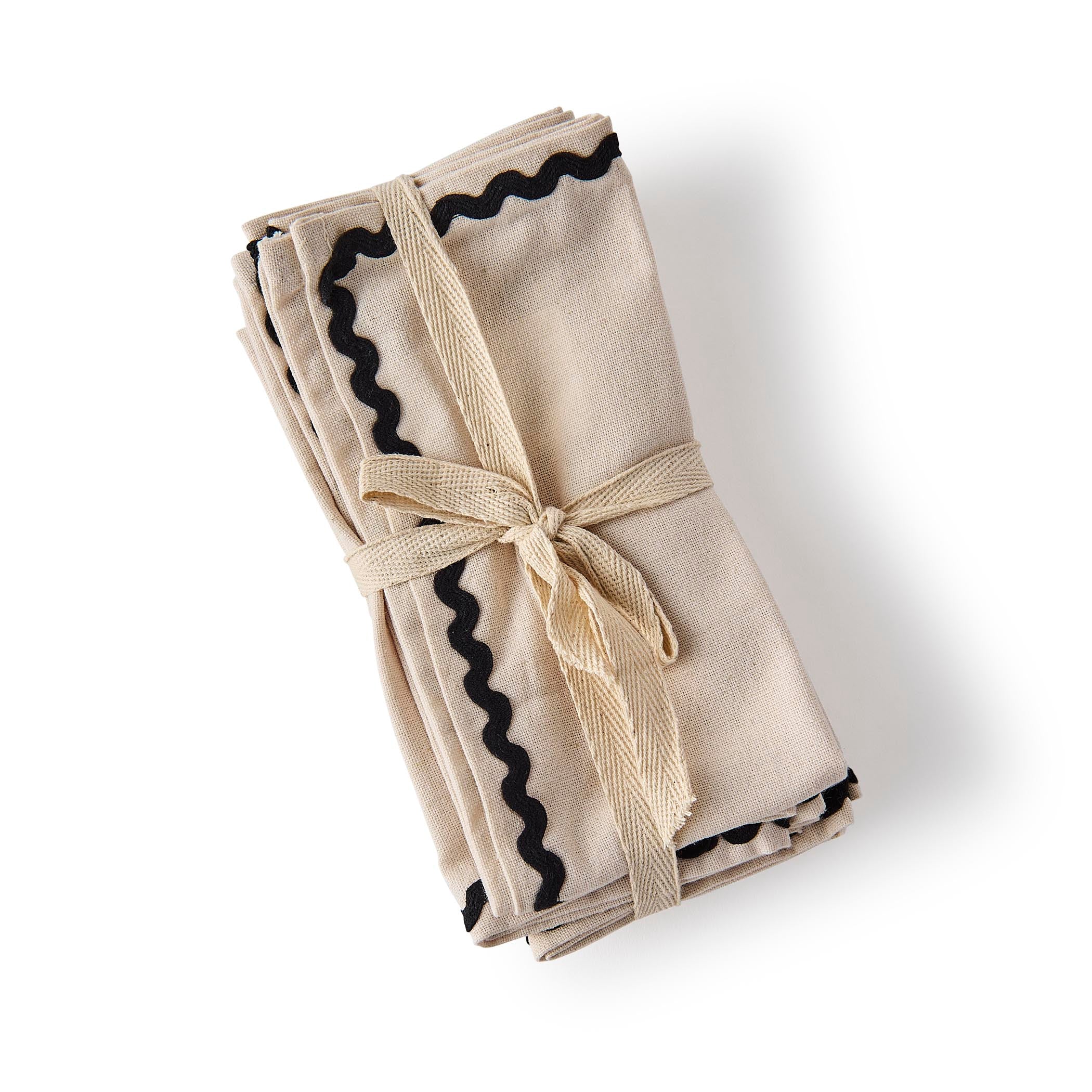 Gewürzhaus - Tapas Cotton Napkins Black & Ivory Set of 4