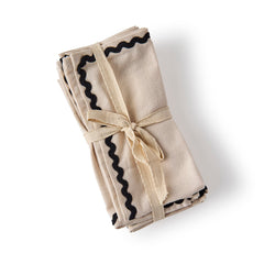 Gewürzhaus - Tapas Cotton Napkins Black & Ivory Set of 4