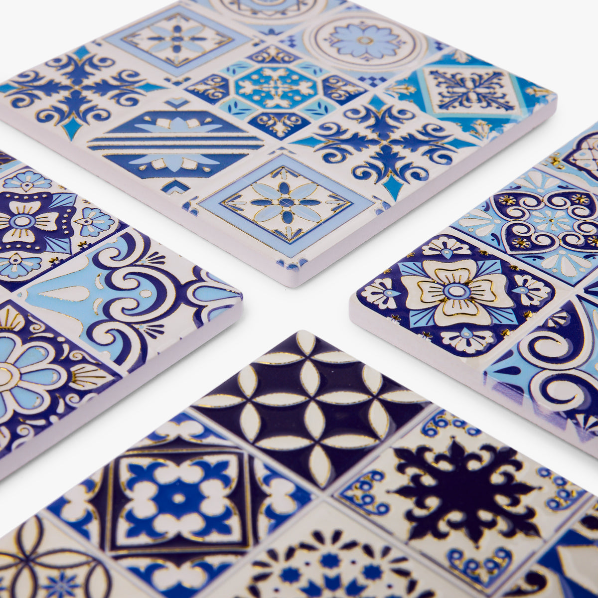 Amalfi Rosetta Ceramic Coasters - Set of 4