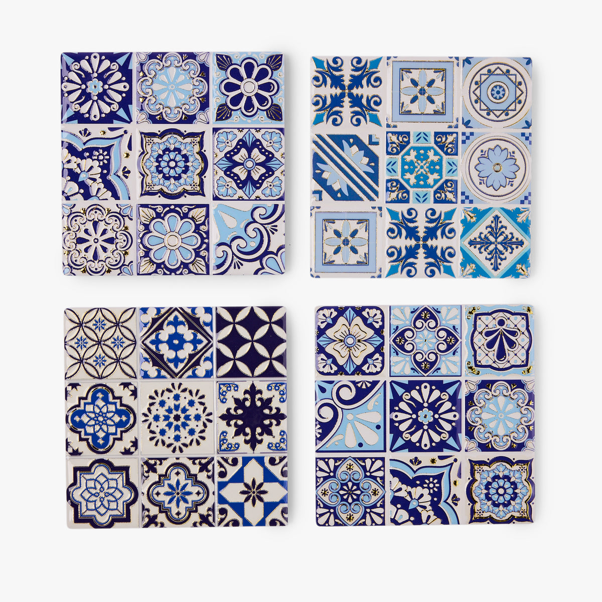 Amalfi Rosetta Ceramic Coasters - Set of 4