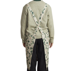 Linen Crossback Apron - Eucalyptus on Natural