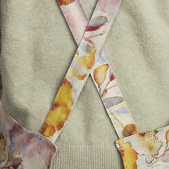 Linen Crossback Apron - Orange Flow on Natural