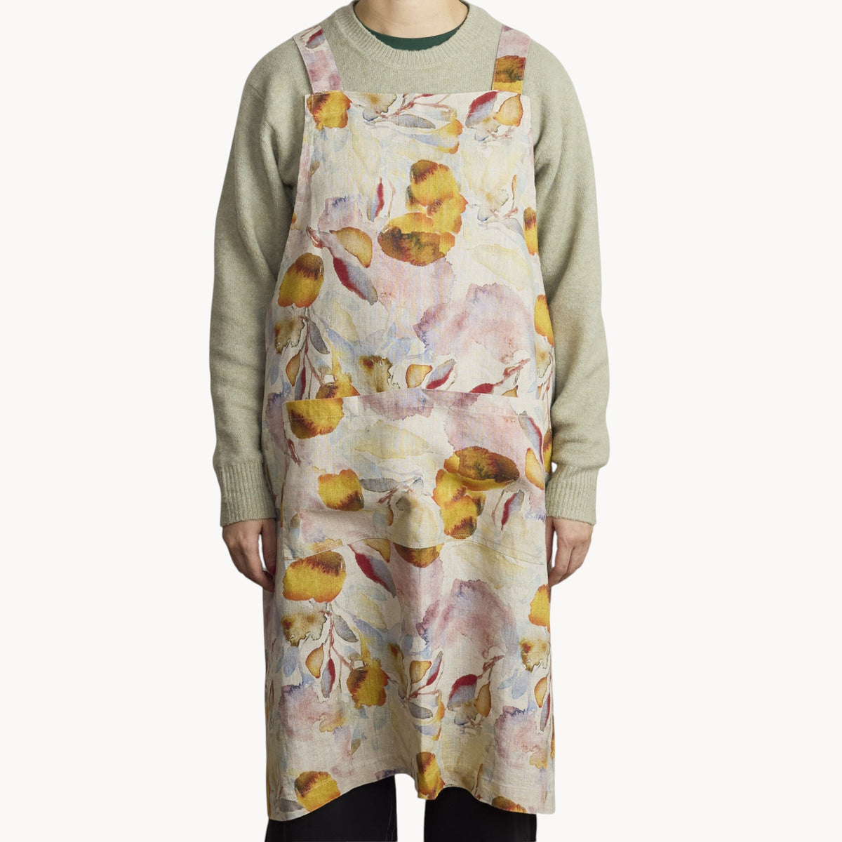 Gewürzhaus - Linen Crossback Apron - Orange Flow on Natural