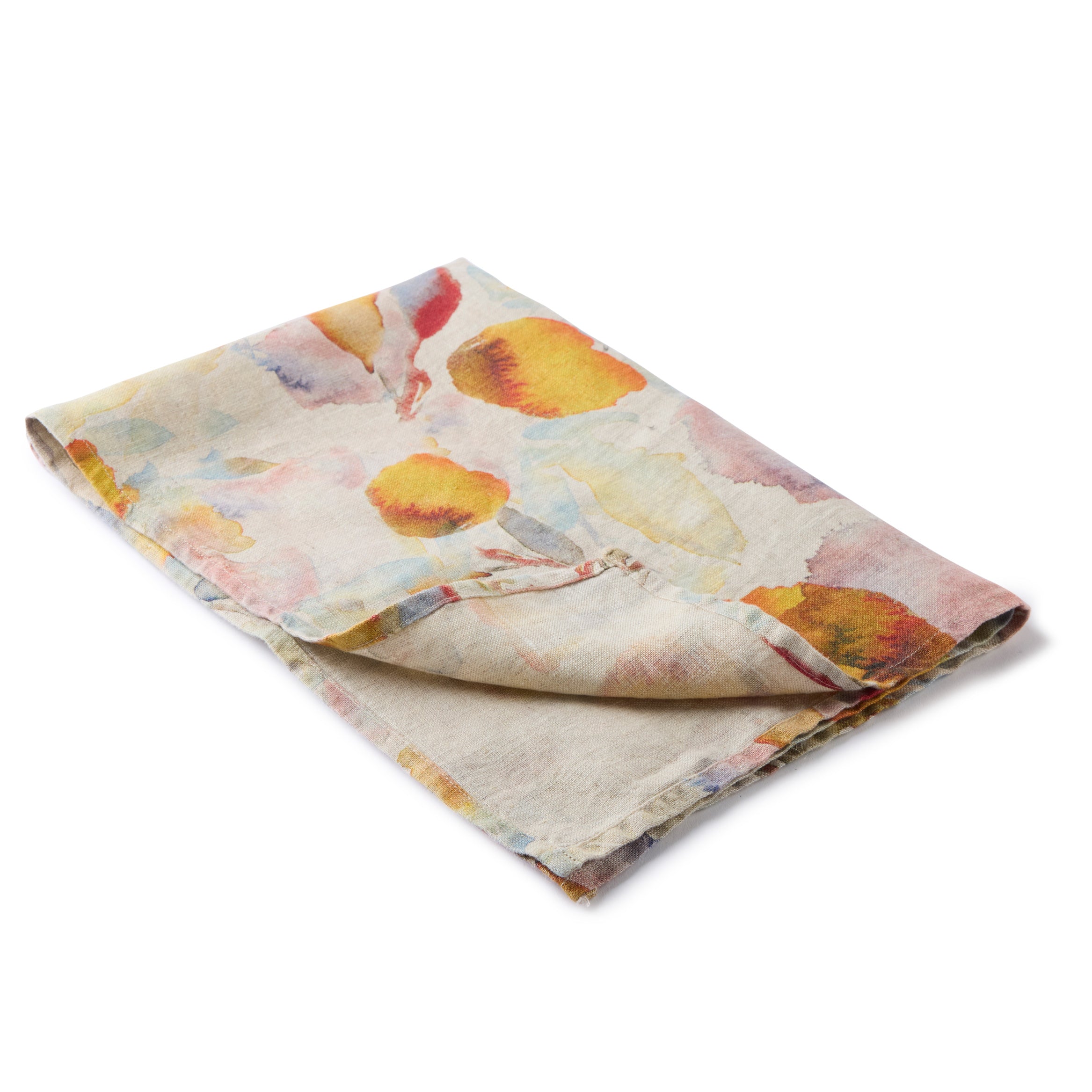 Gewürzhaus - Linen Tea Towel - Orange Flow on Natural