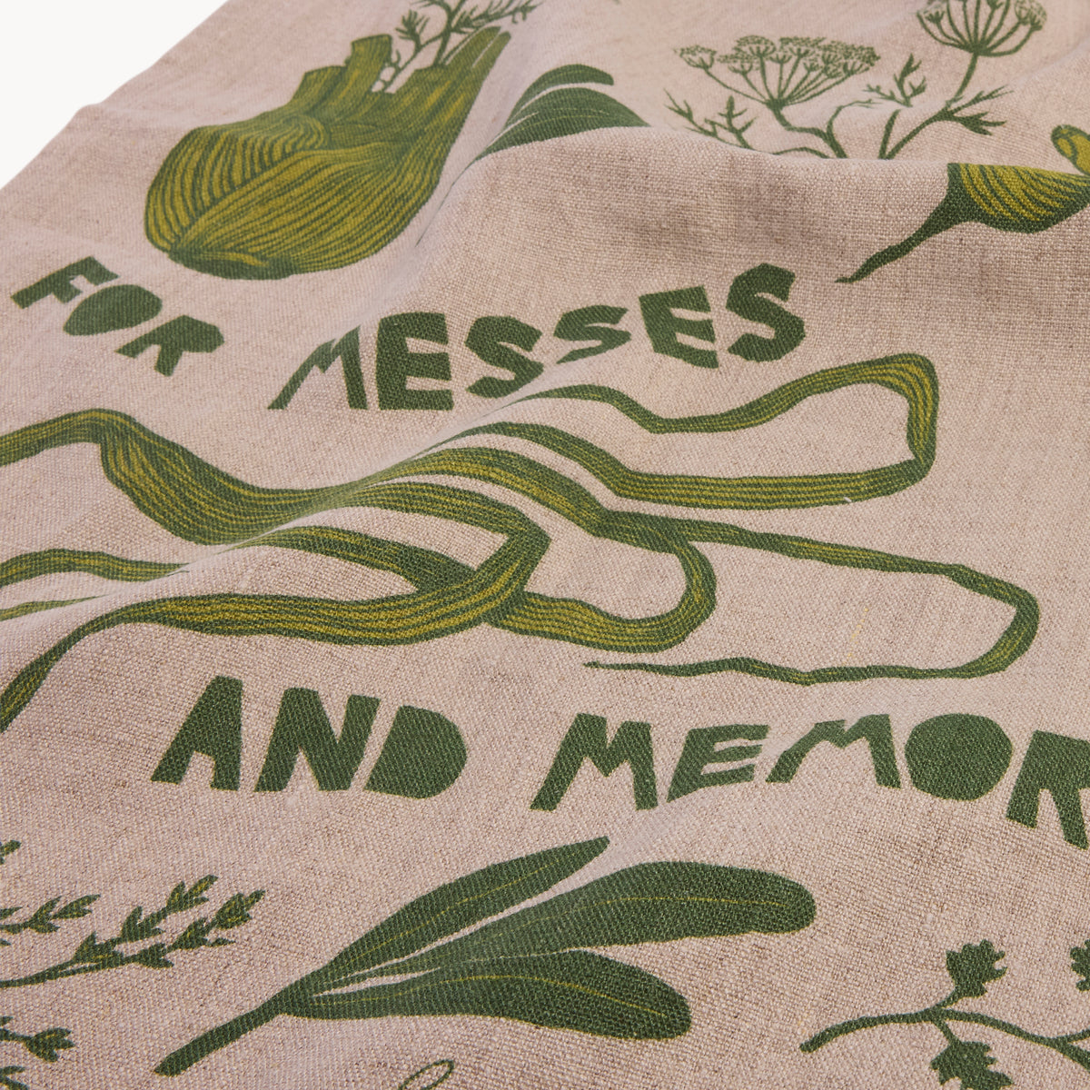 Gewürzhaus - tea towel with green messes and memories design 