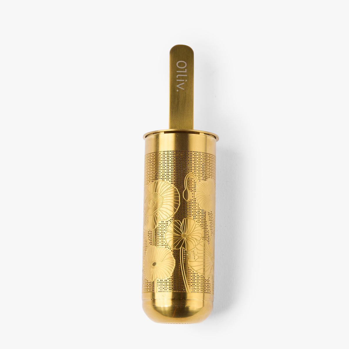 Gewürzhaus - Popsicle Tea Infuser in Gold with flower pattern