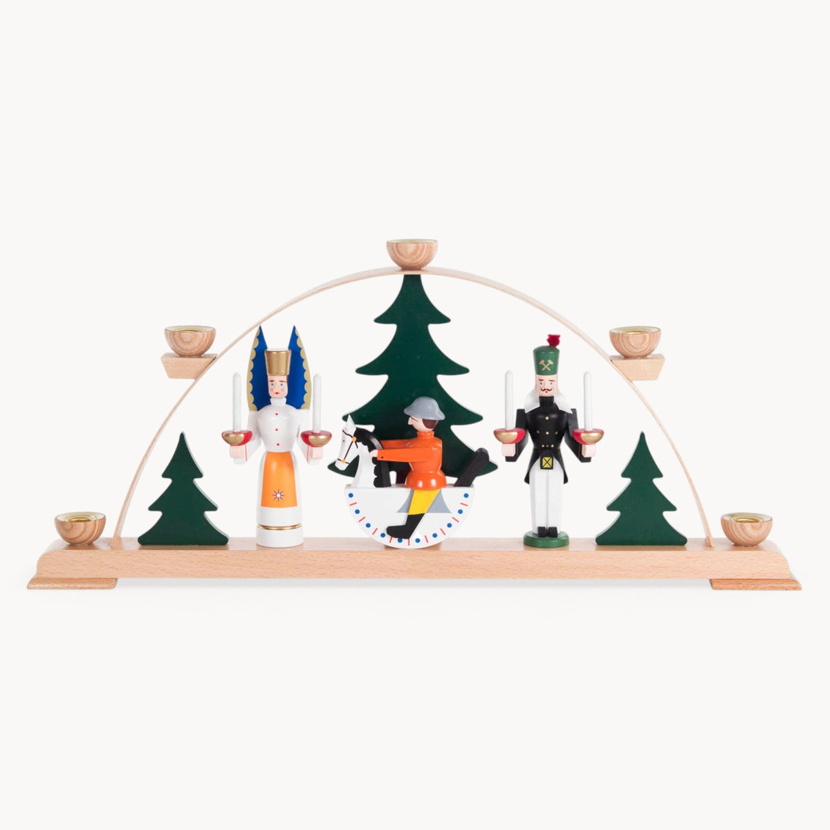 Gewürzhaus - Candle Arch, Angel, Miner & Rocking Horse, 5 Pyramid Candles