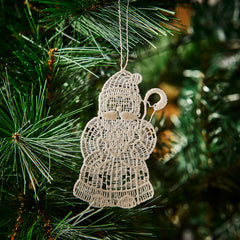 Hanging Tree Ornament, Lace Santa