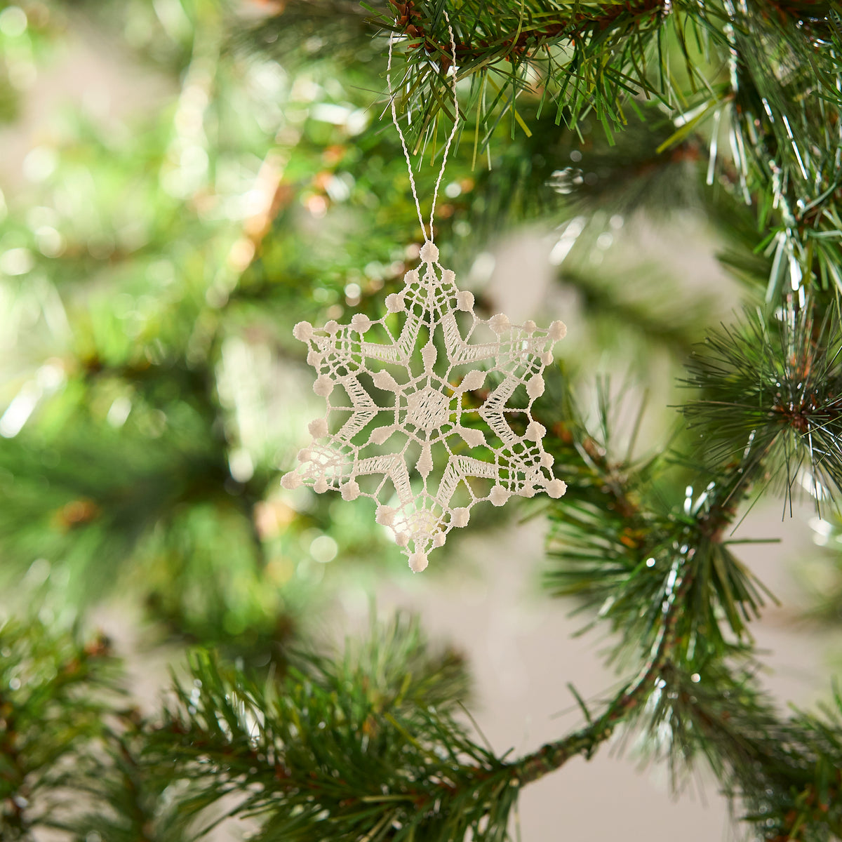 Hanging Tree Ornament, Lace Snowflake