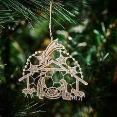 Hanging Ornament, Lace, Nativity Scene