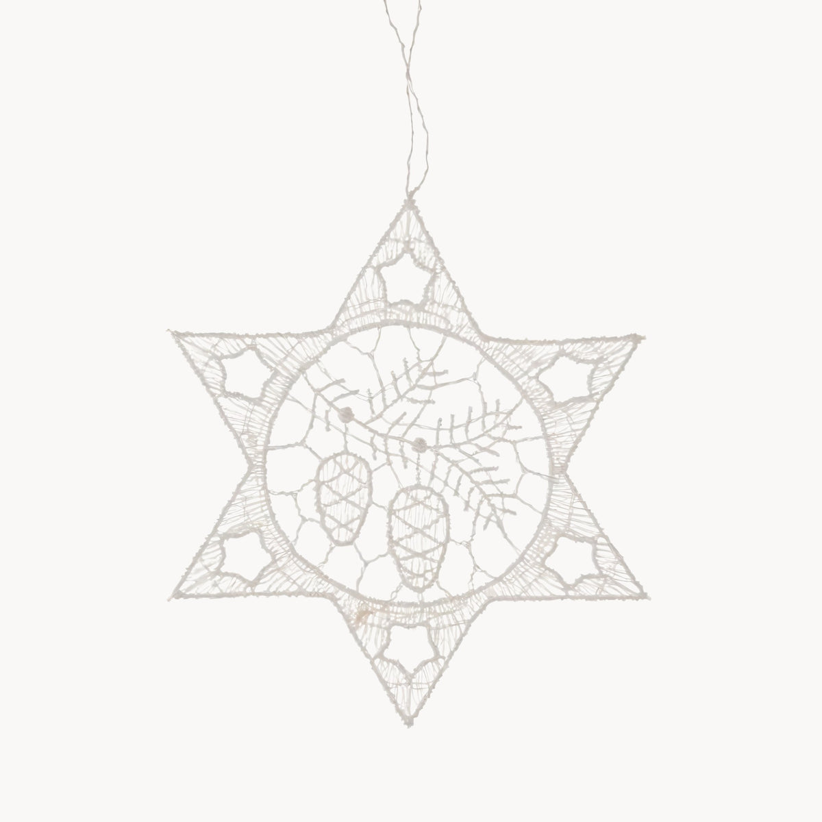 Gewürzhaus - Hanging Ornament, Lace, Star with Pinecones