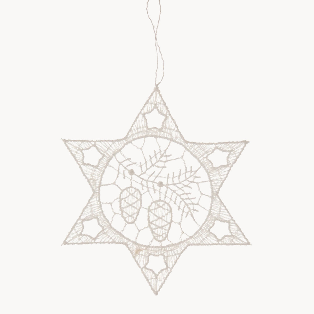 Gewürzhaus - Hanging Ornament, Lace, Star with Pinecones