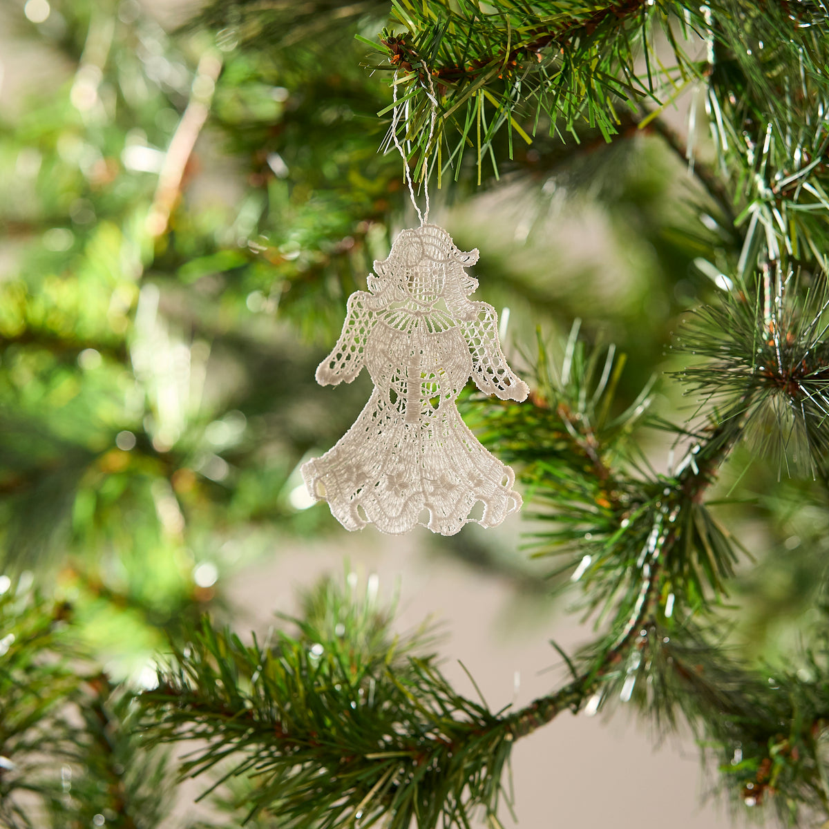 Hanging Ornament, Lace, Angel with Candle