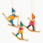 Gewürzhaus - Hanging Ornament, Kids on Skis, Multi Coloured (Set of 3)