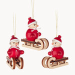 Gewürzhaus - Hanging Ornament, Santa on Sleigh, Multi Coloured (Set of 3)