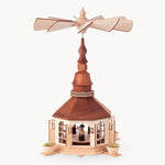 Gewürzhaus - Pyramid, Church with Carol Singers Inside, Natural, Pyramid Candles