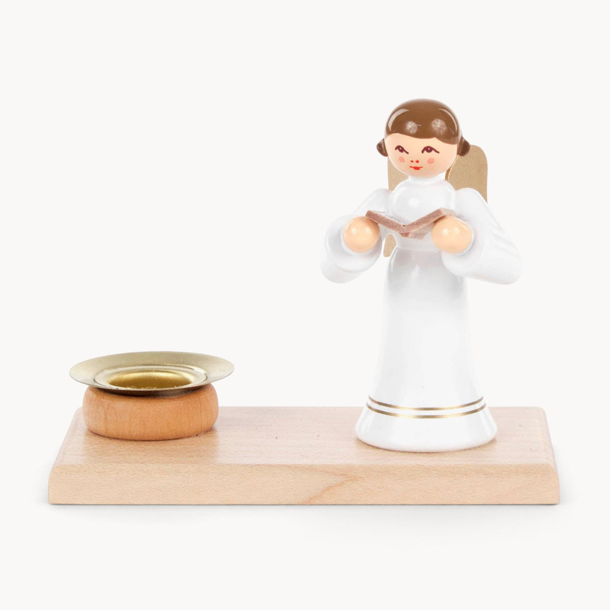 Gewürzhaus - Candle holder, Standing Angel with Book, Pyramid Candle