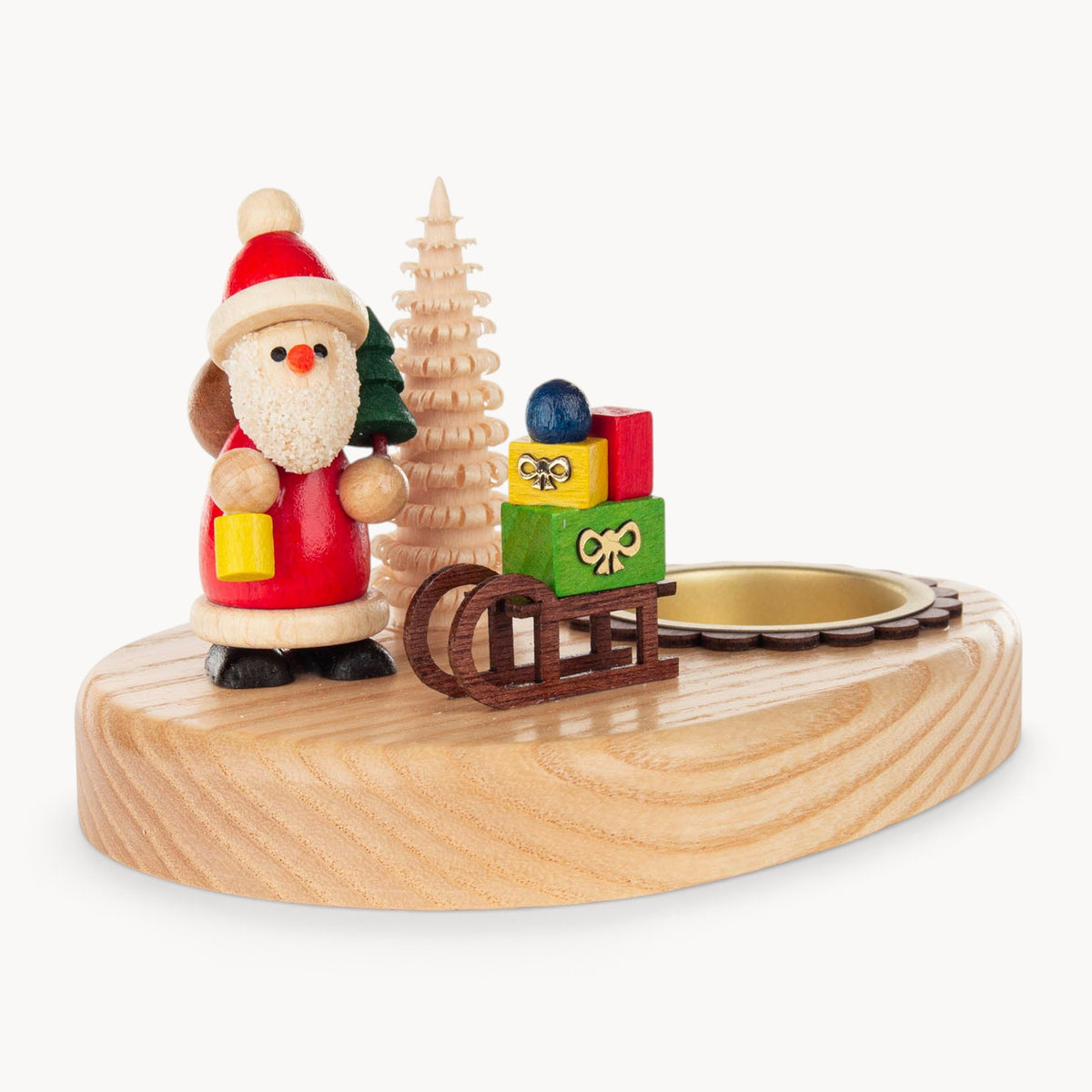 Gewürzhaus - Candle Holder, Santa with Sleigh & Presents, Multi Coloured, Tealight