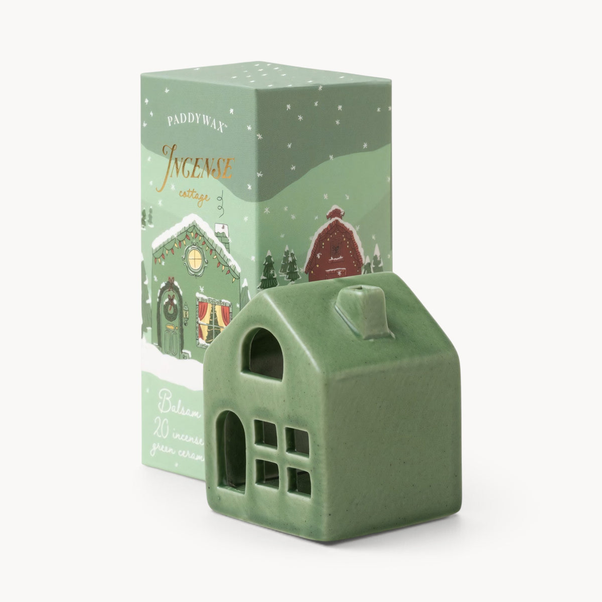 Gewürzhaus - Smoker, Green Cottage Incense Holder with Incense (20 Pack)
