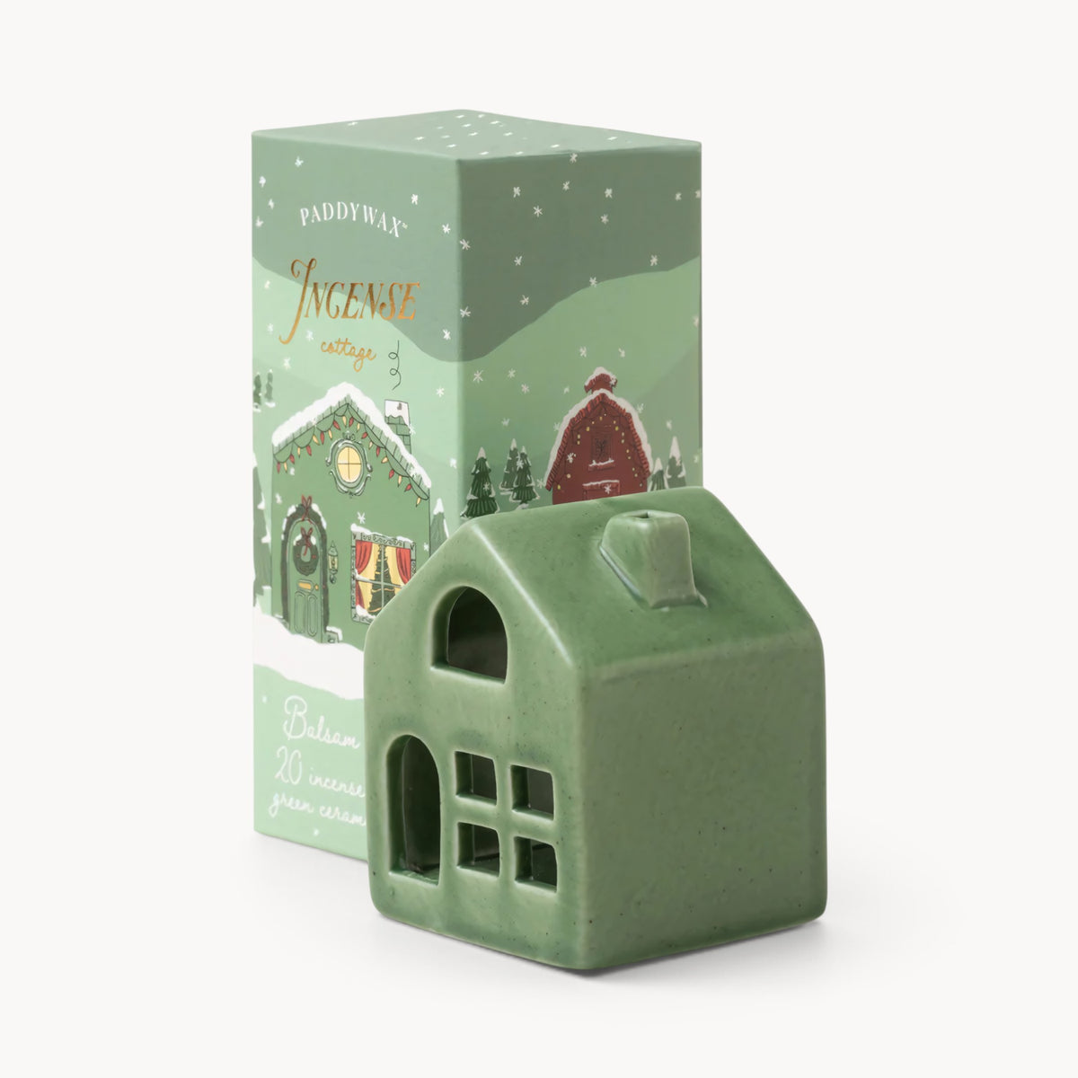 Gewürzhaus - Smoker, Green Cottage Incense Holder with Incense (20 Pack)