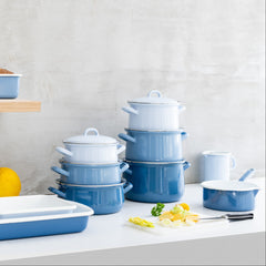 Classic Stockpot with Lid 20cm/3.5L Natural Dark Blue - Gewürzhaus