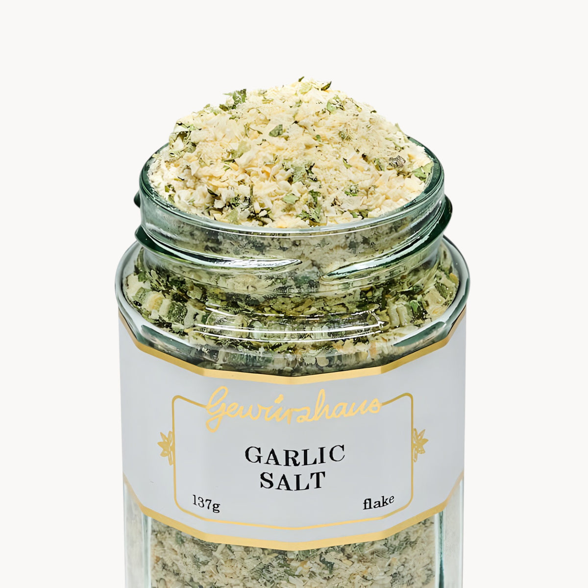 Gewürzhaus - Garlic Salt LG Jar Open