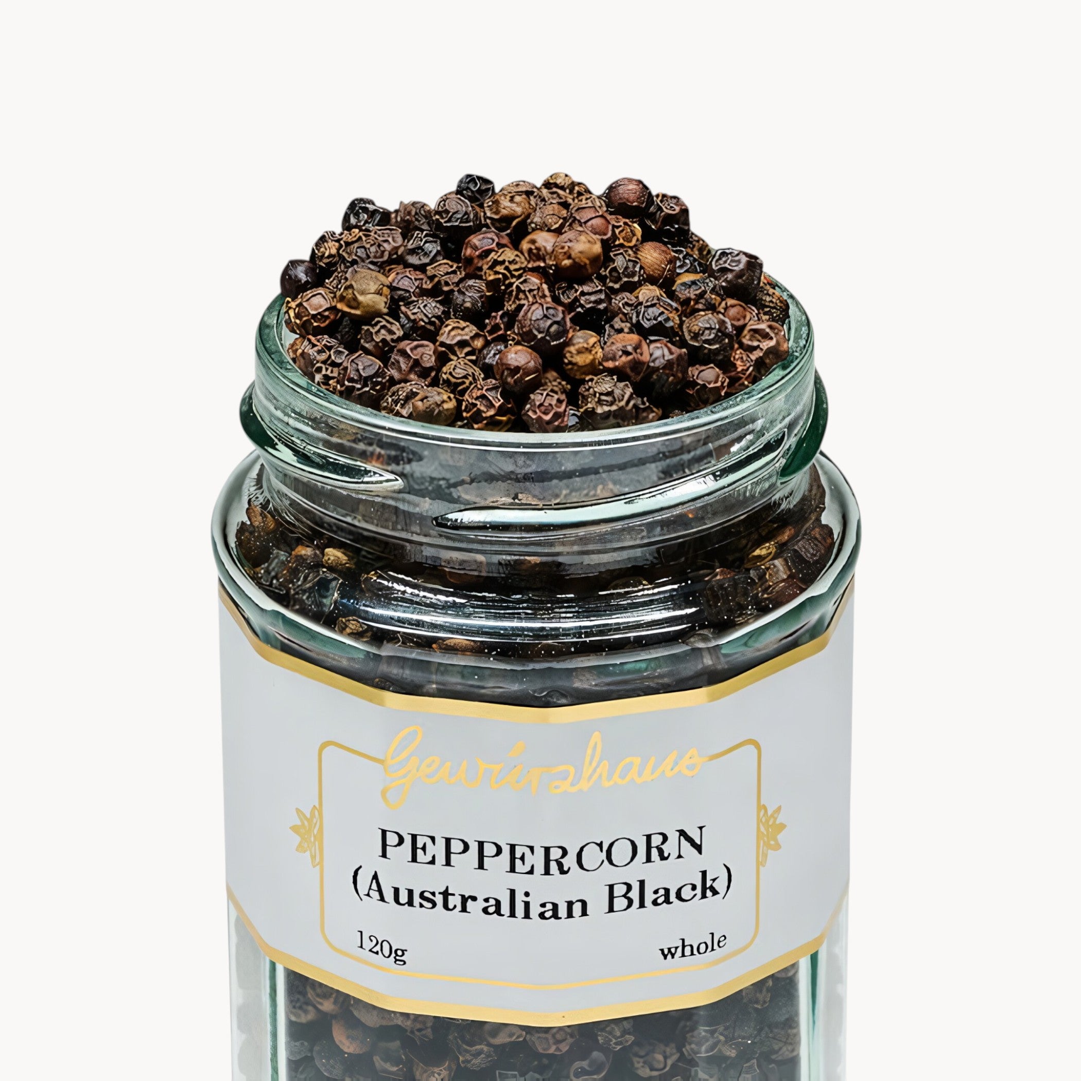 Gewürzhaus - Peppercorn (Australian Black/Whole) LG Jar Open