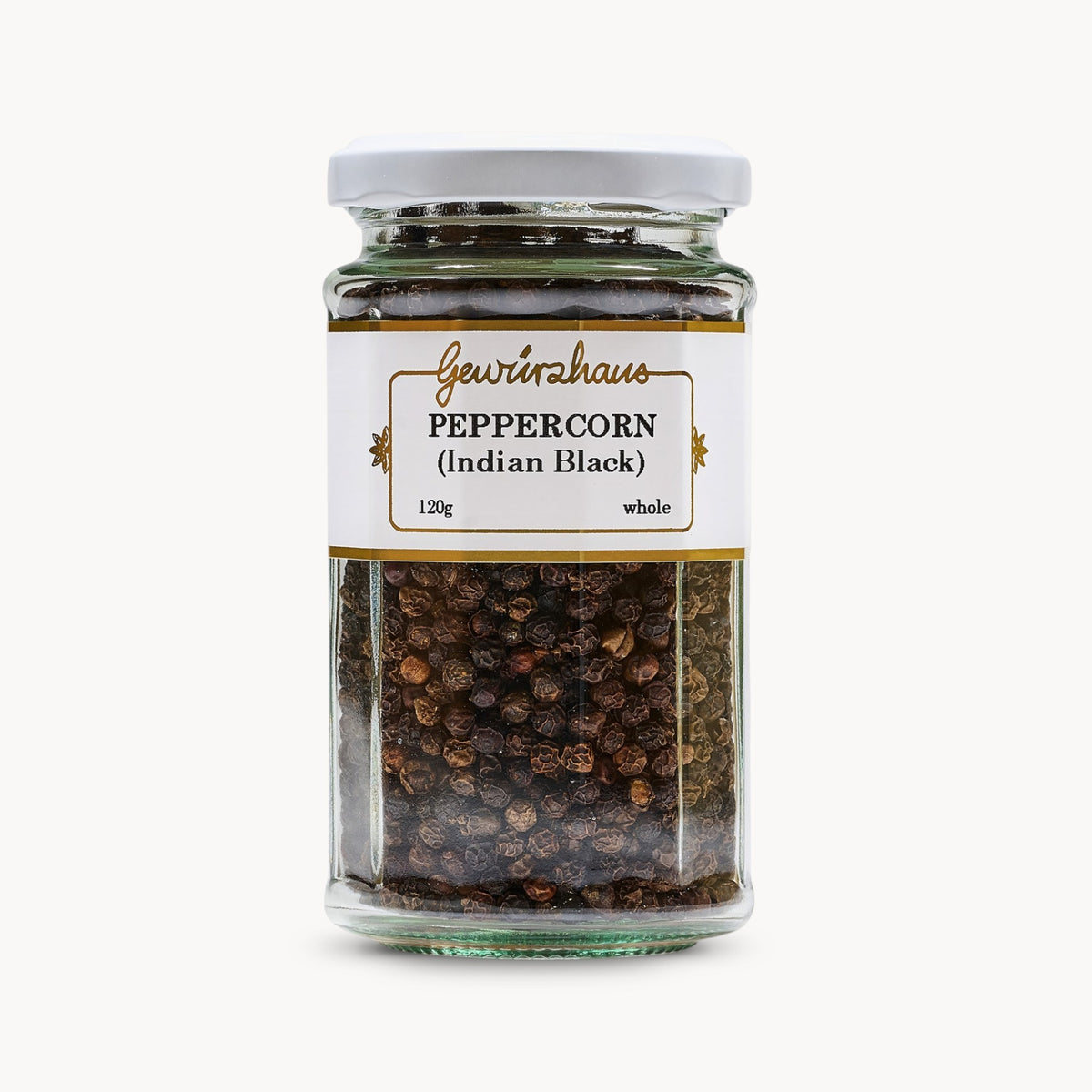 Gewürzhaus - Peppercorn (Indian Black/Whole) LG Jar Closed