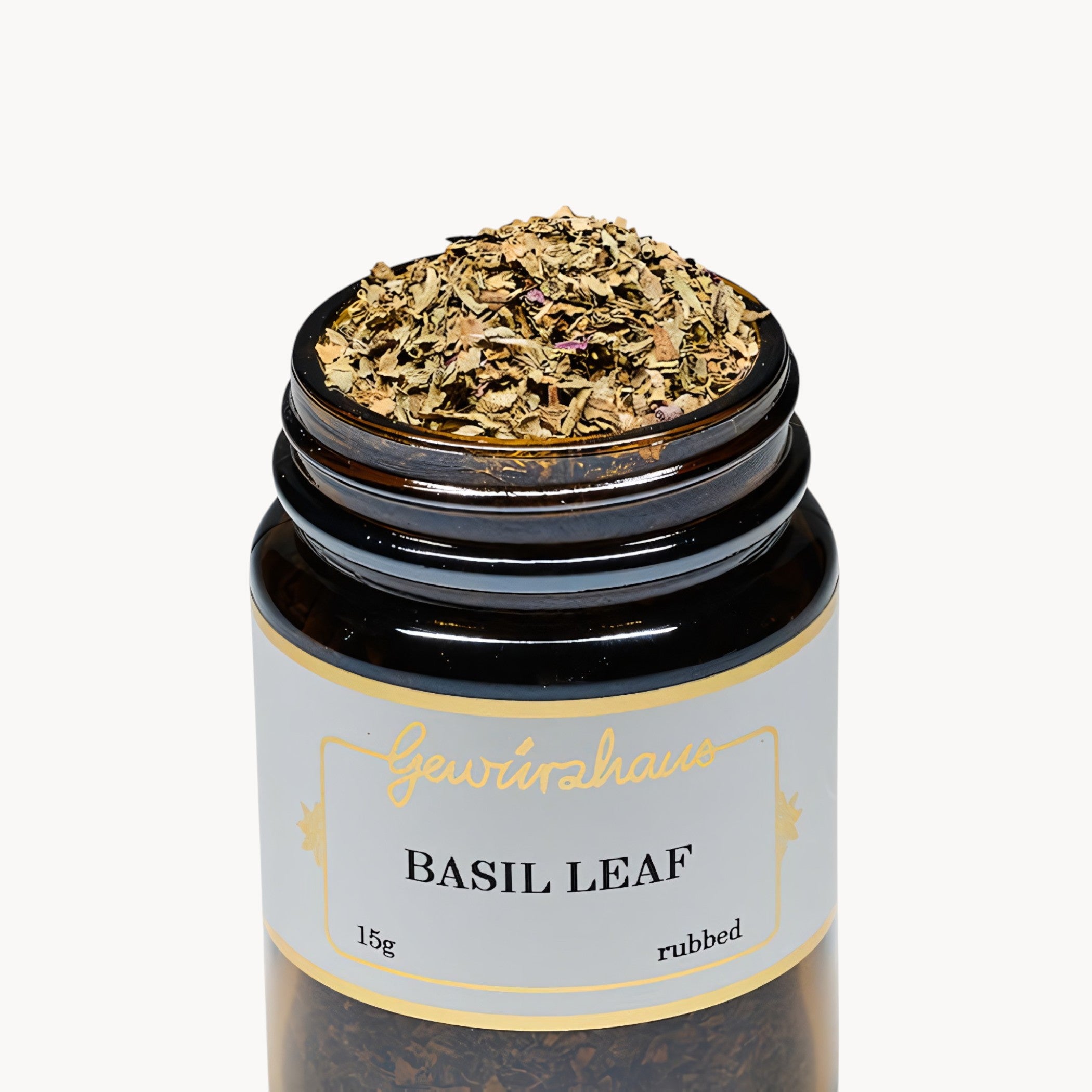 Gewürzhaus - Basil Leaf (Rubbed) ME Jar Open