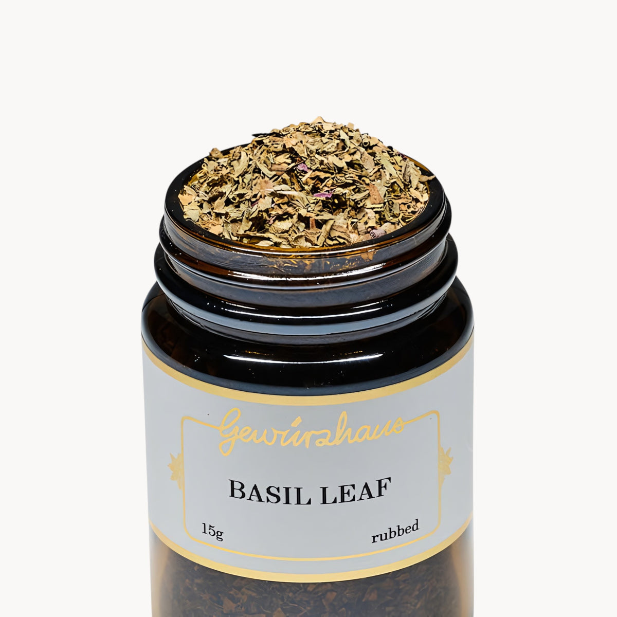Gewürzhaus - Basil Leaf (Rubbed) ME Jar Open