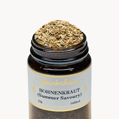 Gewürzhaus - Bohnenkraut (Summer Savoury/Rubbed) ME Jar Open