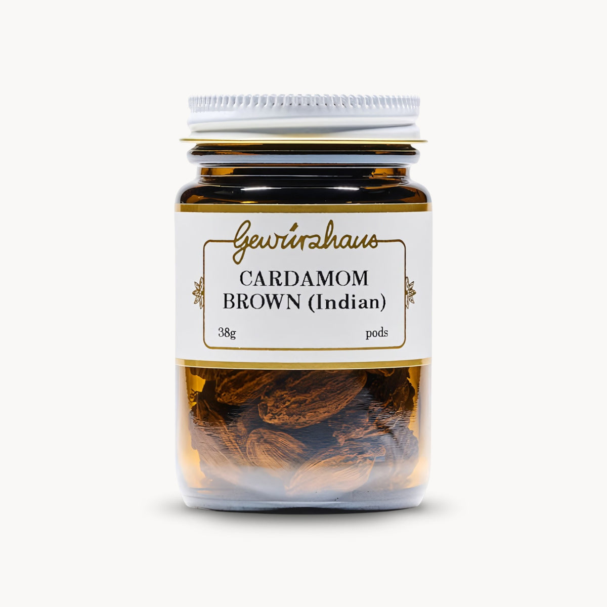 Gewürzhaus - Cardamom Brown (Indian/Whole) ME Jar Closed