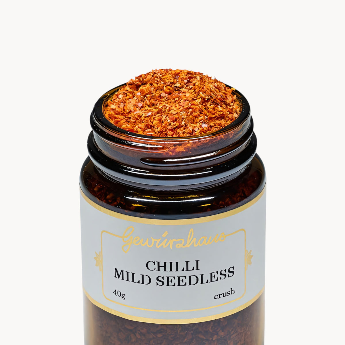 Gewürzhaus - Chilli Mild Seedless (Crushed) ME Jar Open