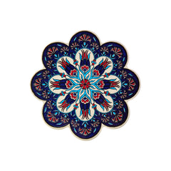 Blue Trim & Red Flowers Turkish Trivet