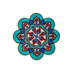 Light Blue with Red Flowers Turkish Trivet