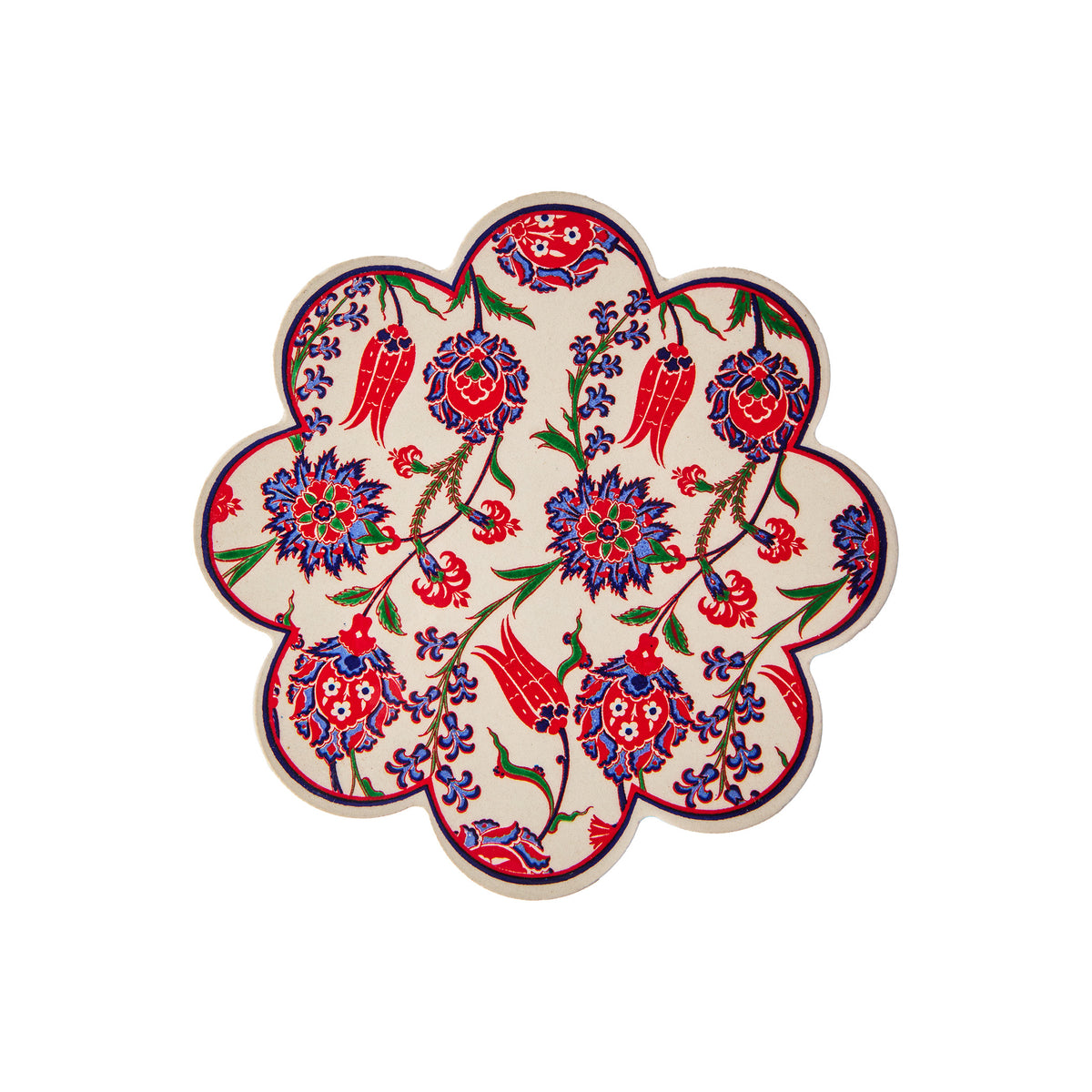 White, Red& Purple Flowers Turkish Trivet