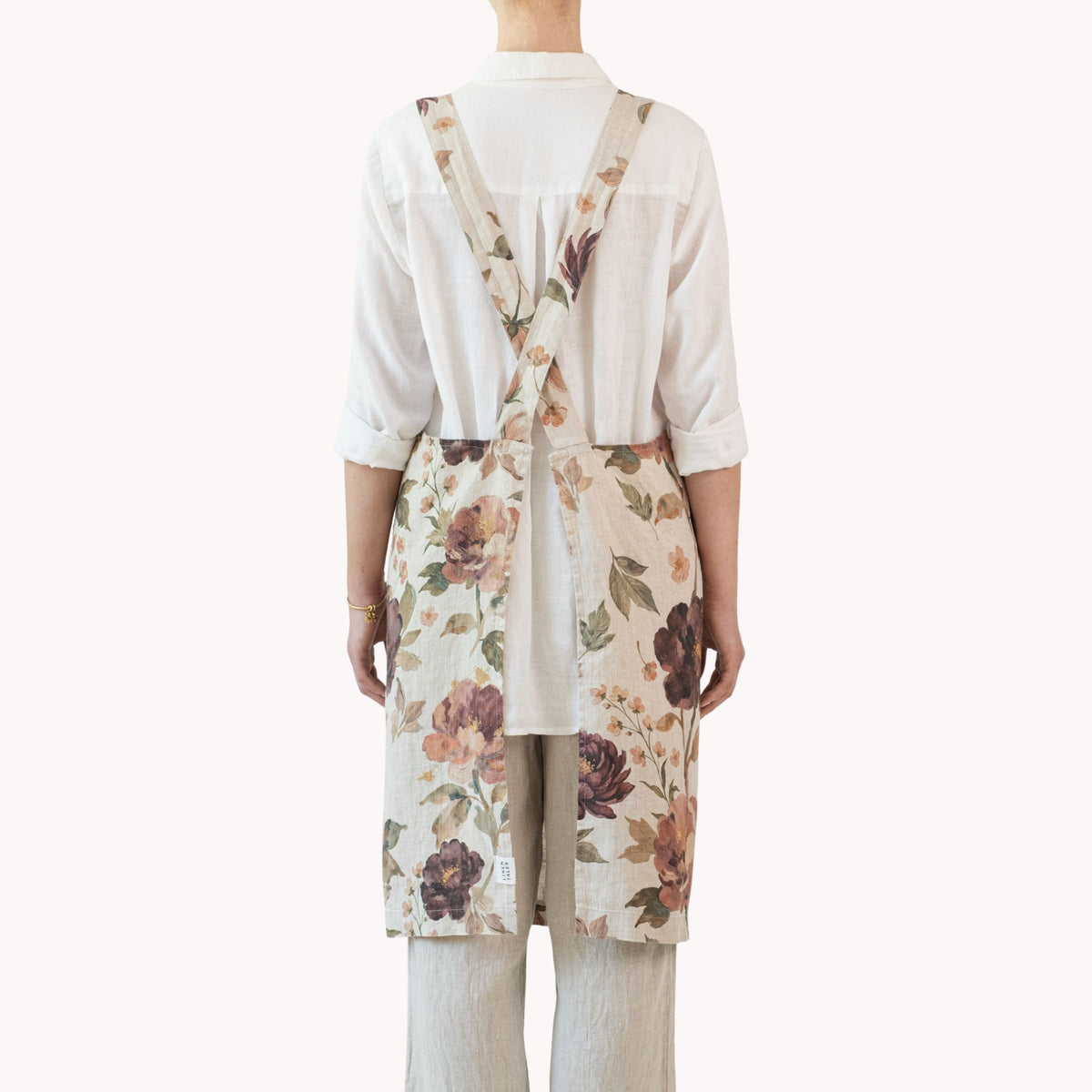 Linen Tales Crossback Apron - Vintage Roses
