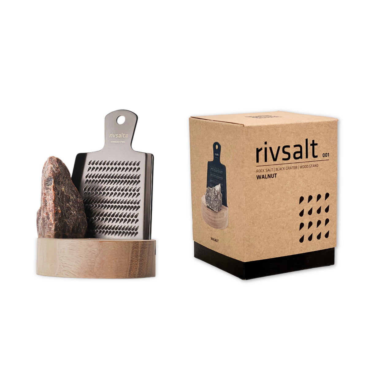 Gewürzhaus - Rivsalt Grater with Walnut Stand & Kala Namak Black Salt