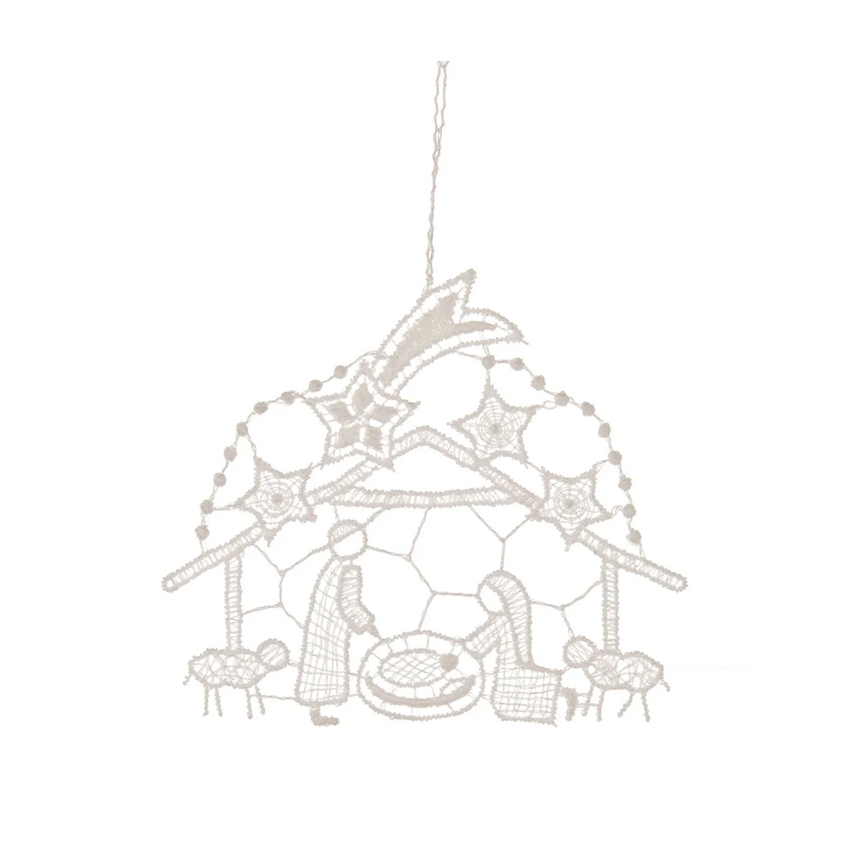 Hanging Ornament, Lace, Nativity Scene