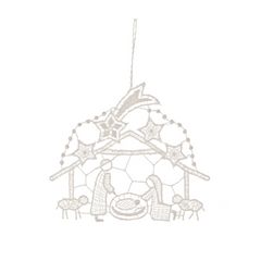 Hanging Ornament, Lace, Nativity Scene