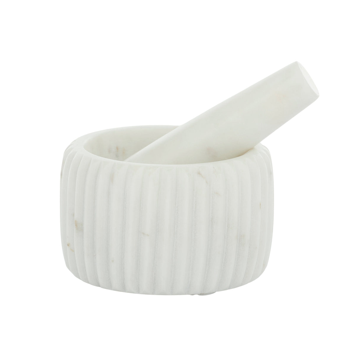 Marble Mortar Pestle 12.5cm White