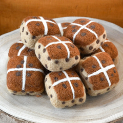 Needle Felt Hot Cross Bun