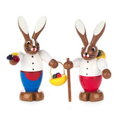 Rabbit Couple in Wooden/Timber Box