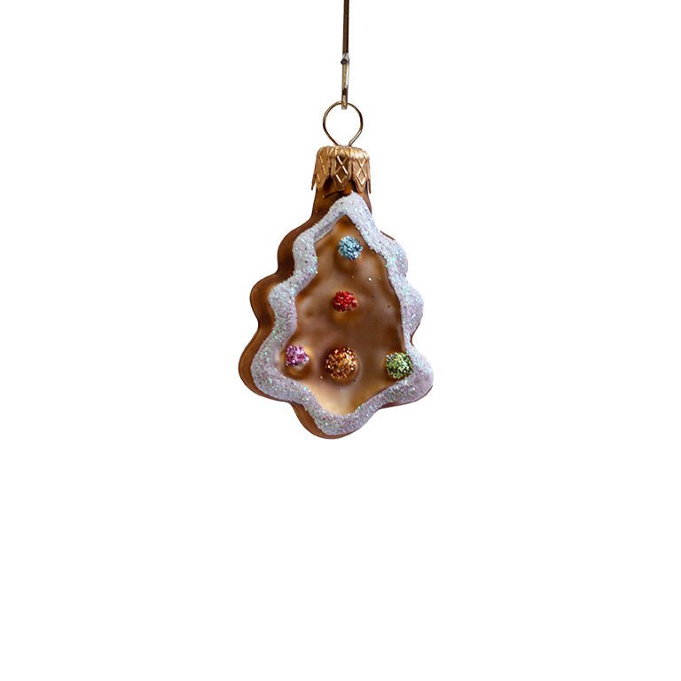 Hand Blown Glass Hanging Ornament, Mini Gingerbread Tree - Gewürzhaus