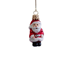 Hand Blown Glass Hanging Ornament, Mini Santa Claus - Gewürzhaus