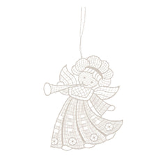 Hanging Tree Ornament, Lace Angel with Horn - Gewürzhaus
